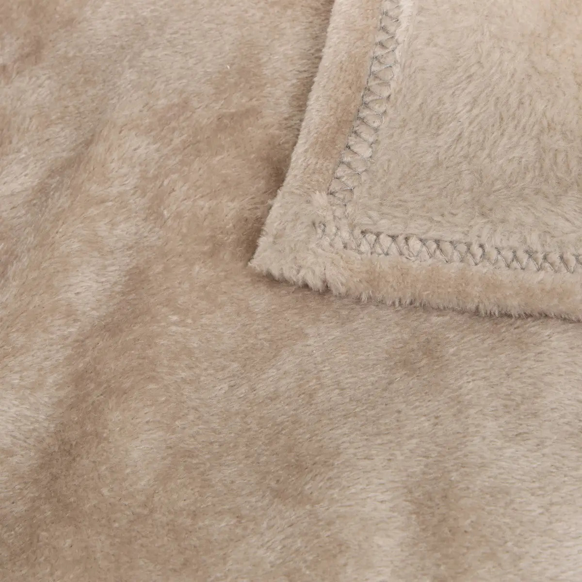 Plaid flanelle Ollis beige lin 260x240cm