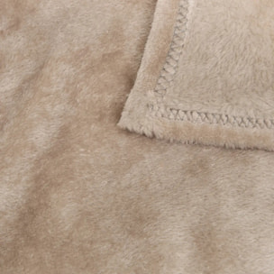 Plaid flanelle Ollis beige lin 260x240cm