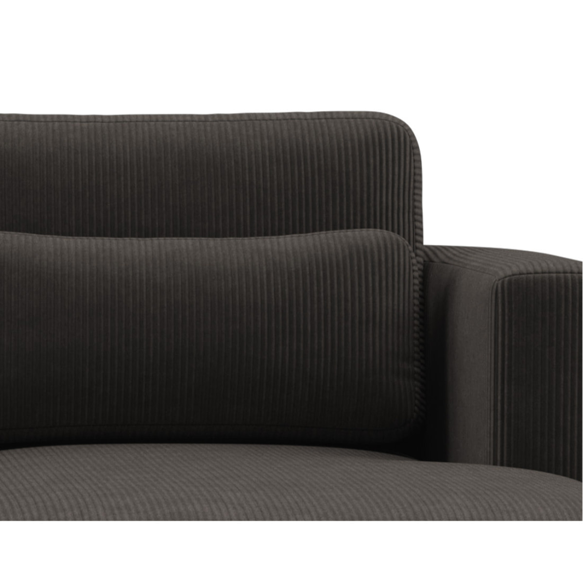 Mahina - canapé d'angle droit 4 places convertible avec coffre en velours côtelé - Gris foncé