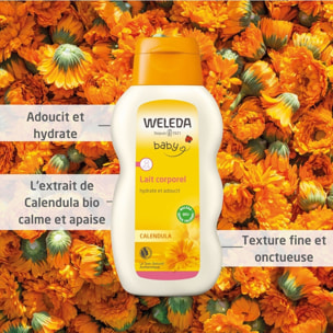 WELEDA - DUO Lait corporel + Crème protectrice visage - Hydratation - pour Bébé - Certifié Natrue ** - Flacon 200ml et Tube 50ml