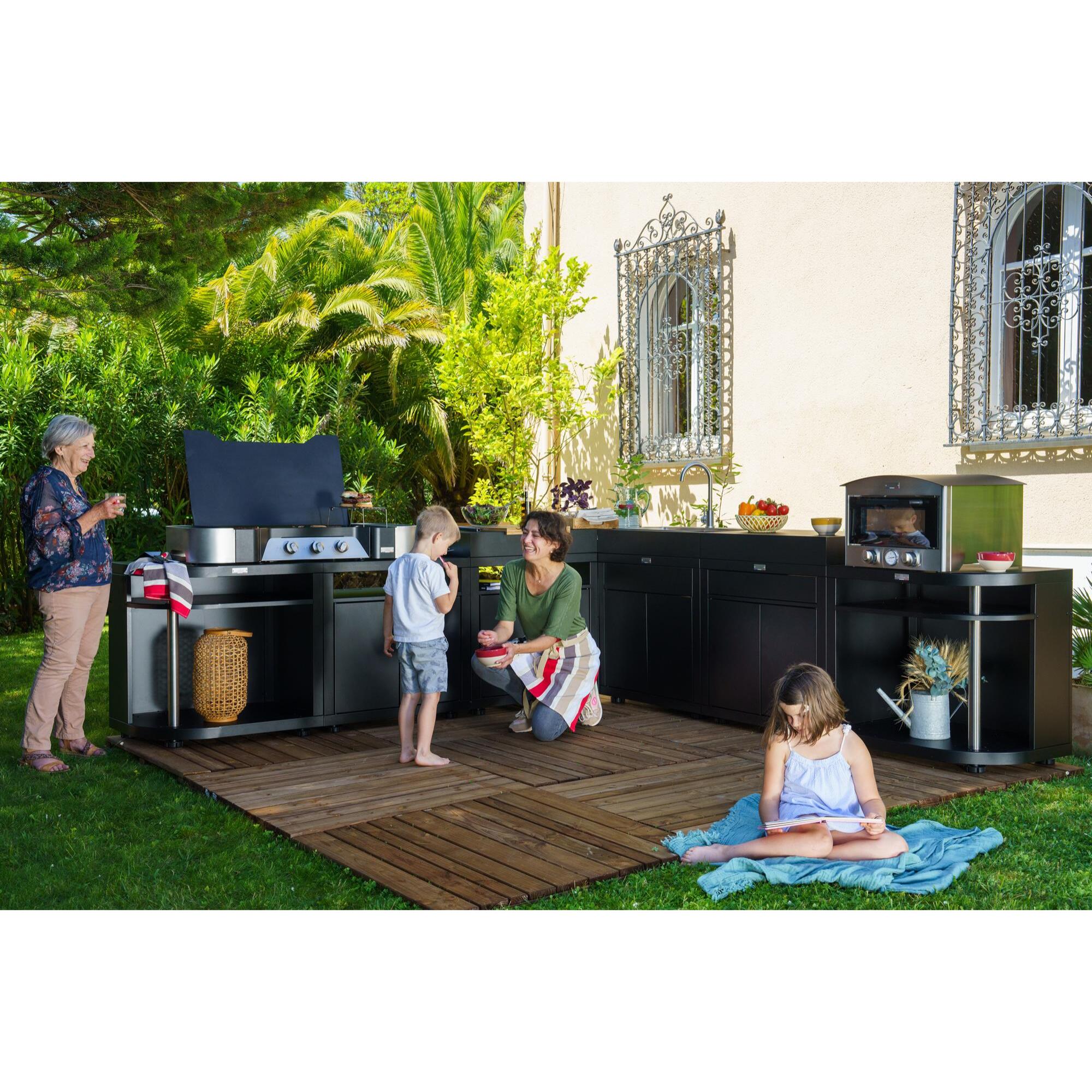 MEUBLE CUISSON ARRONDI GAUCHE, 80X55 CM NOIR - LE MARQUIER