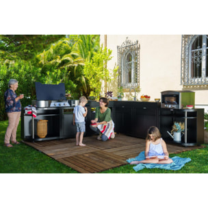 MEUBLE CUISSON ARRONDI GAUCHE, 80X55 CM NOIR - LE MARQUIER