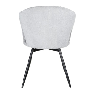 Chaise rotative 180° en tissu doux avec accoudoirs - AMBRE