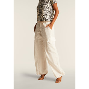 Pantaloni Cargo in popeline con fondo regolabile