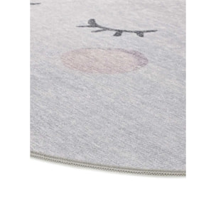 CANDY Alfombra infantil lavable con forma nube plata, 80x120 cm