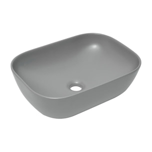 Vasque à poser 45,5 x 32,5 cm - gris mat - sans trop-plein - SAT Infinitio