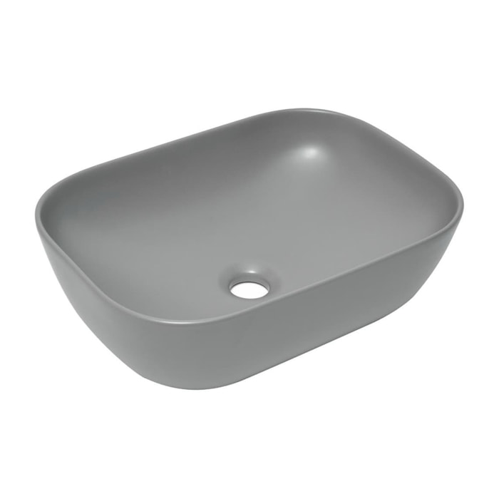 Vasque à poser 45,5 x 32,5 cm - gris mat - sans trop-plein - SAT Infinitio