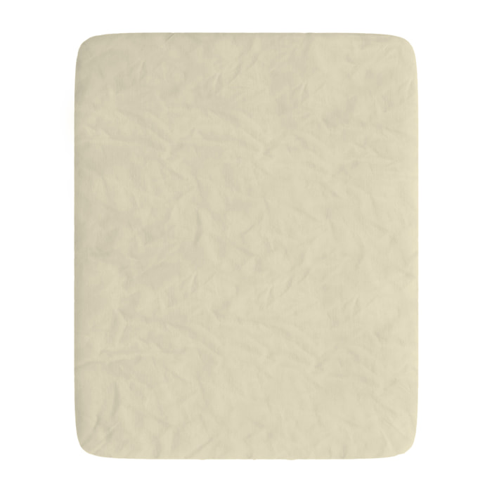 LENZUOLO SOTTO WATERWASHED, con angoli, 100% Microfibra, No Stiro - CREMA