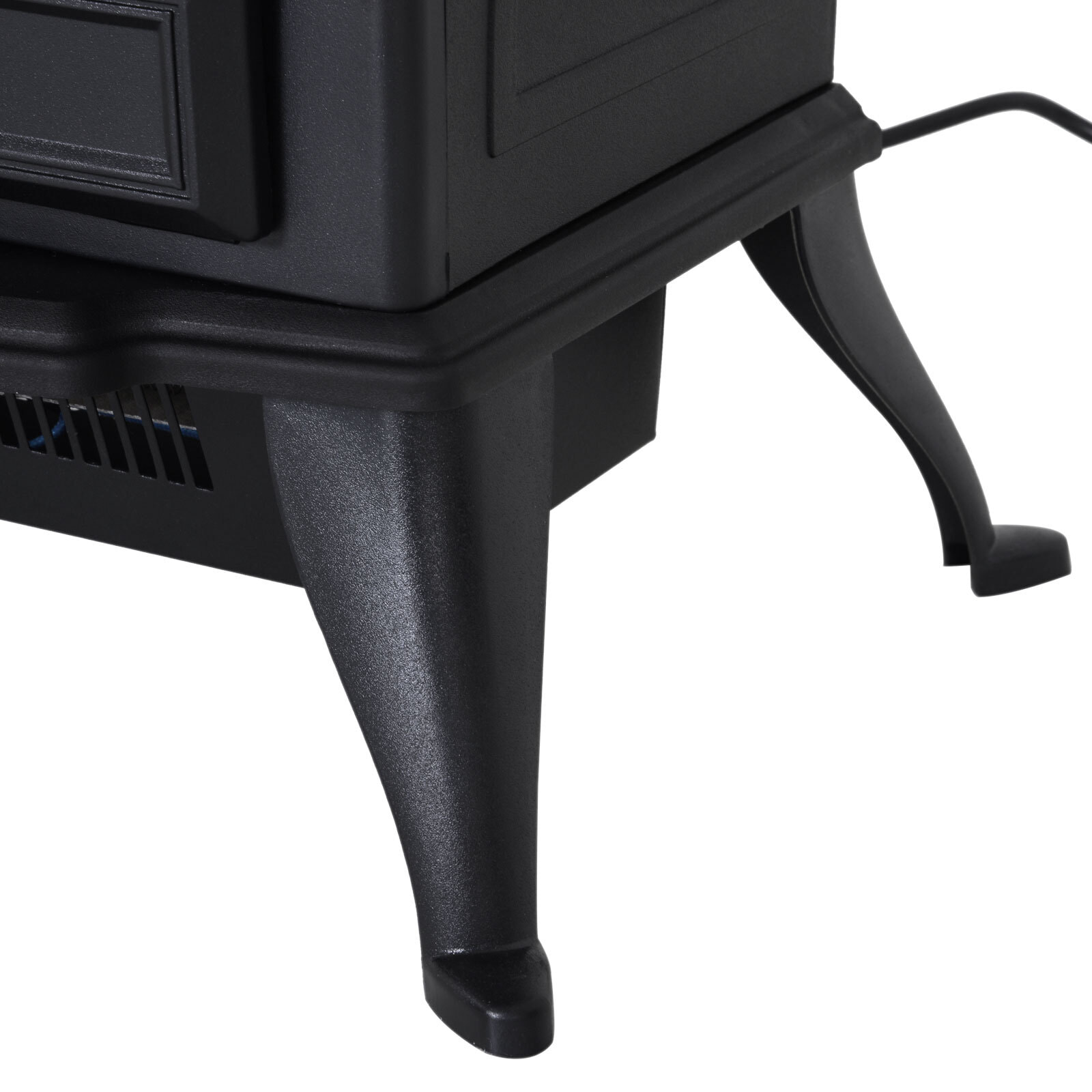 Cheminée électrique poêle style rétro thermostat 1000-2000 W noir