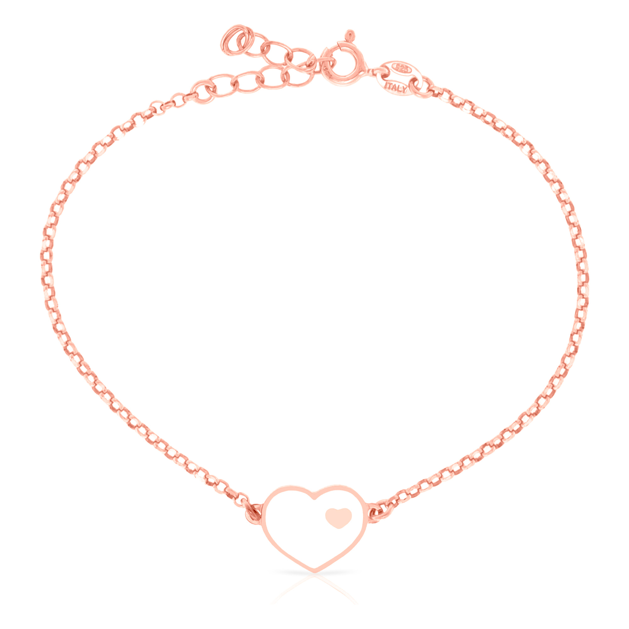 Pulsera de Plata de Ley 925 con forma exterior de corazón