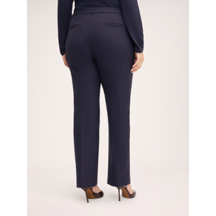 Fiorella Rubino - Pantalón regular con botón joya - Azul