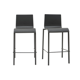 Tabourets de bar design empilables noirs H65 cm (lot de 2) KUPA