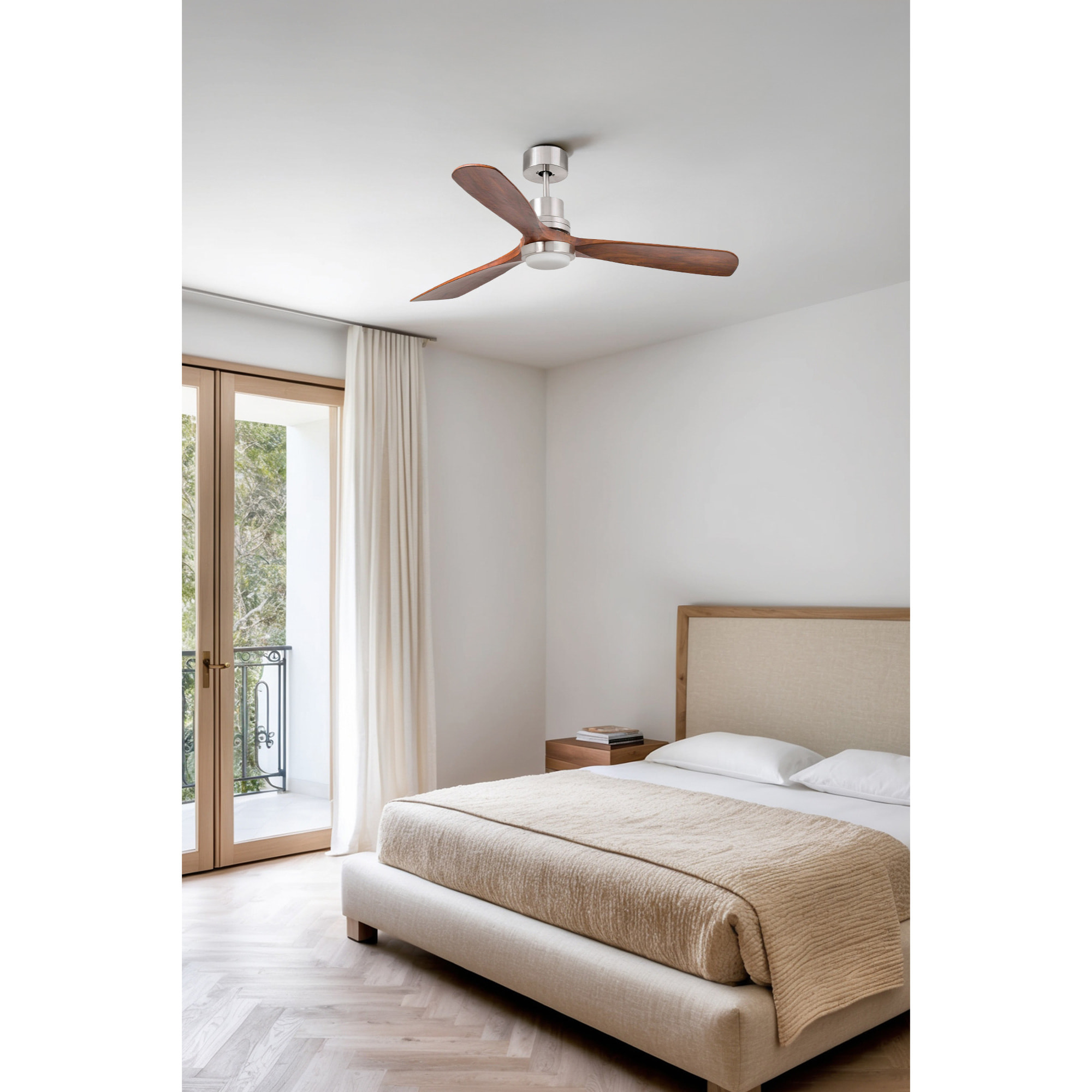 LANTAU L LED Ventilateur nickel mat DC