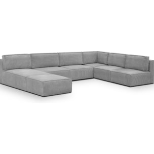 Canapé d'angle droit convertible 10+1 places en velours côtelé - HARPER MOD