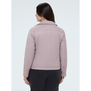 Fiorella Rubino - Piumino biker con chiusura asimmetrica - Rosa