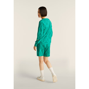 Bermuda in jersey con stampa floreale