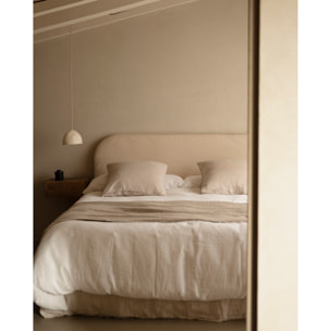 Cabecero tapizado desenfundable de bouclé beige de varias medidas