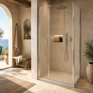 Piatto Doccia Spessore 2.6 Cm Resina SMC Effetto Pietra Stone Ardesia Antiscivolo Riducibile Filopavimento Con Griglia Di Copertura Tortora 70x170 Cm