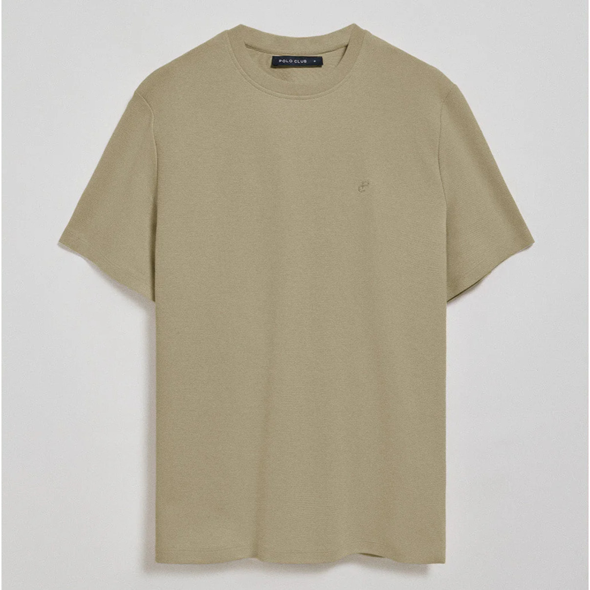 Maglietta verde microstruttura con monogramma ricamato PC