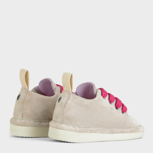 SCARPA ALLACCIATA P01 RAGAZZO IN SUEDE NEBBIA-FUCSIA