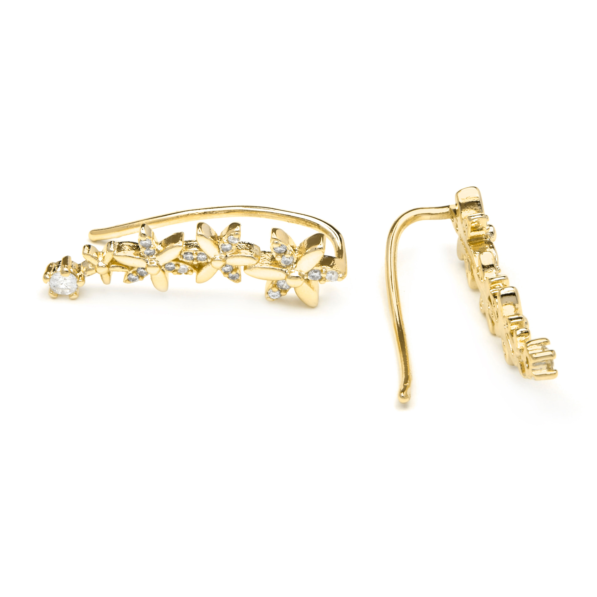 Pendientes acabado oro amarillo de 18k y Circonita Brillante