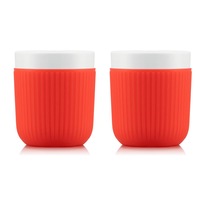 DOURO: Set de 2 mugs en porcelaine avec manchon silicone, 0.3 l 0.3 L