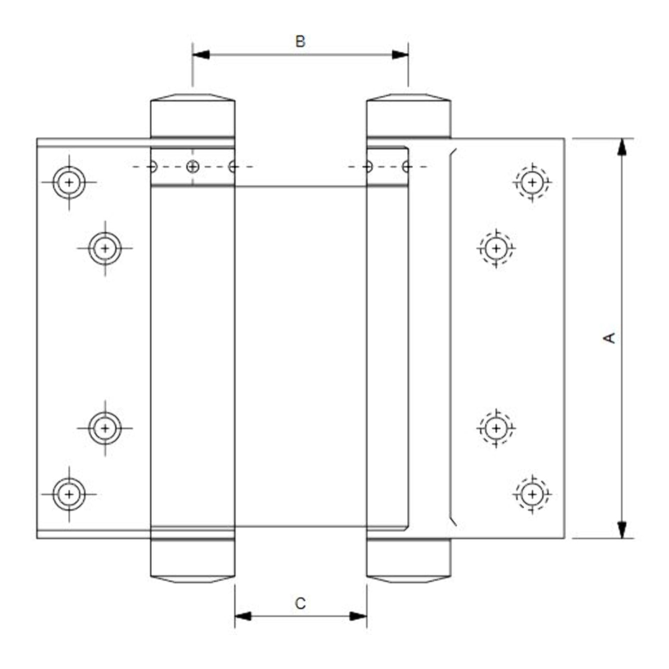 Paire charnière à ressort double action N°33 SEVAX 125 mm - 101133