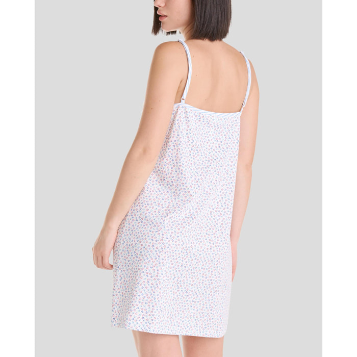 Camisón corto mujer flores con tirantes suave