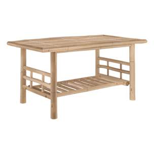 Salon de jardin en bambou avec un canapé d'angle et une table basse - Vadella