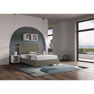 Letto una piazza e mezza senza rete imbottito 120x200 similpelle cappuccino Agueda