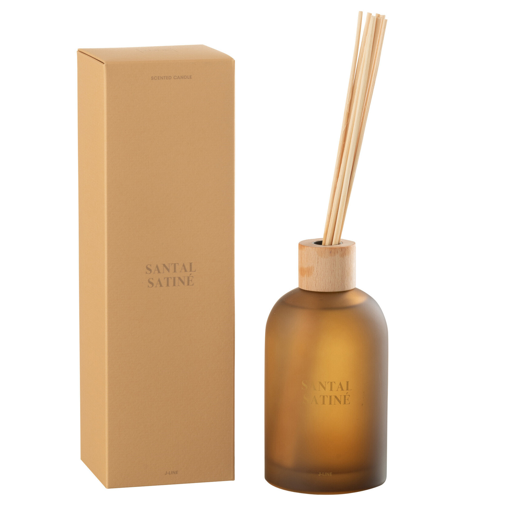 J-Line Bâtonnets parfumés Accords Essentiels - Santal Satiné - jaune - 250ml