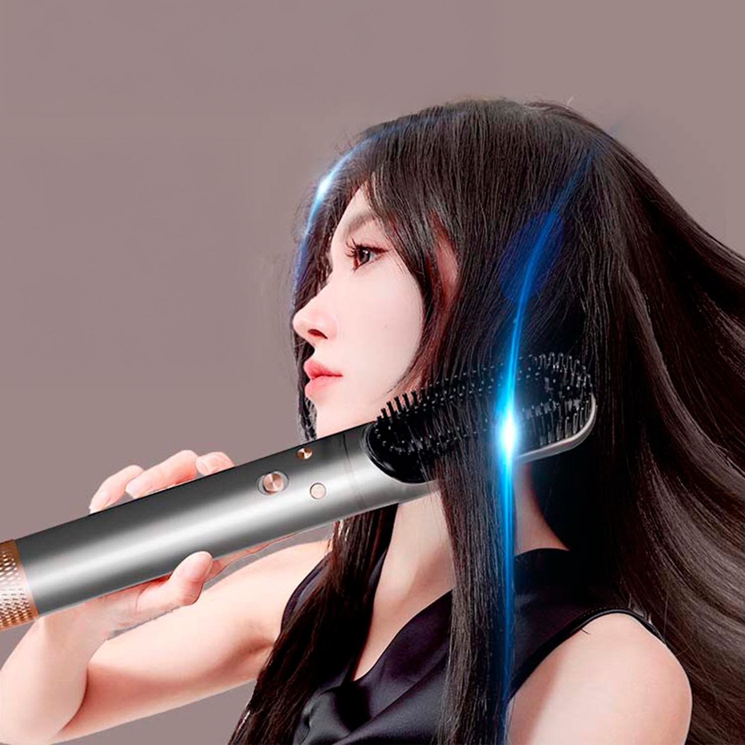 Stazione professionale di bellezza dei capelli ionica 5 in 1: asciugacapelli, arricciacapelli, lisciacapelli. Grande potenza di 1300W, 3 temperature e 3 velocità.