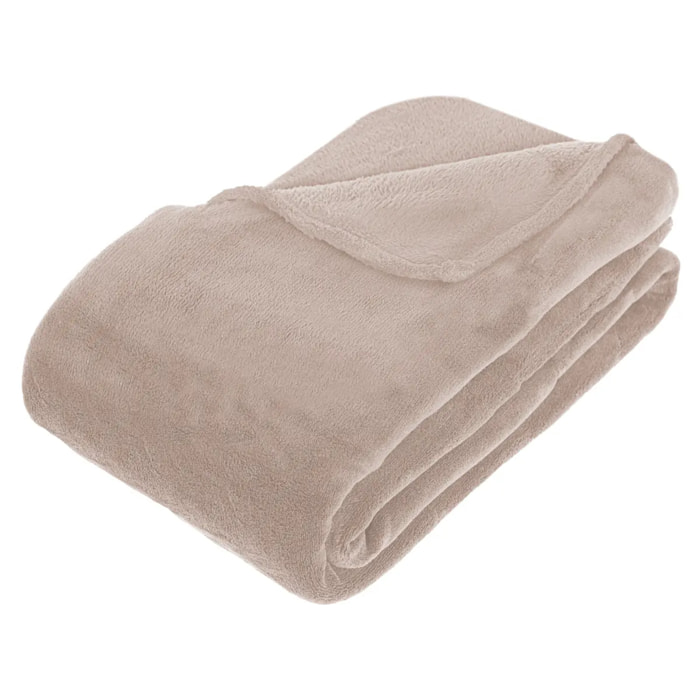 Plaid "Kiesa" microfibre beige 180x230cm