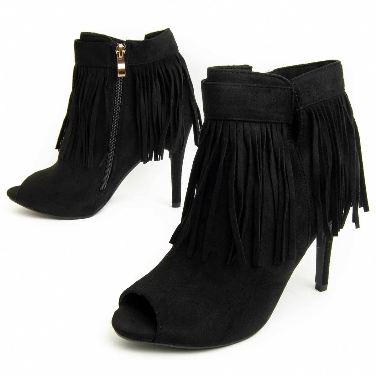 Botín De Tacón - Negro - Altura: 10 Cm