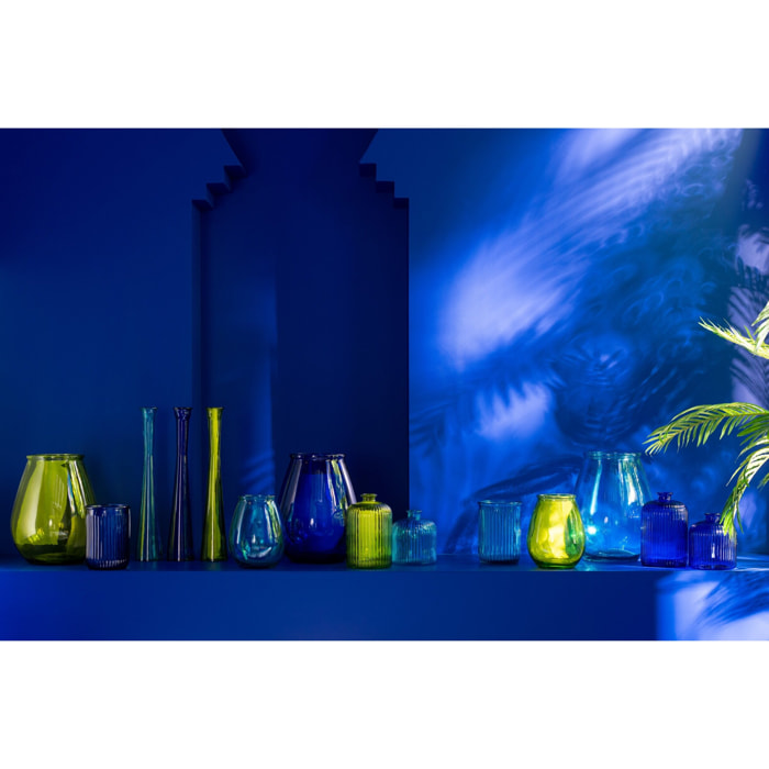J-Line vase Tube - verre - bleu - 51 cm de hauteur