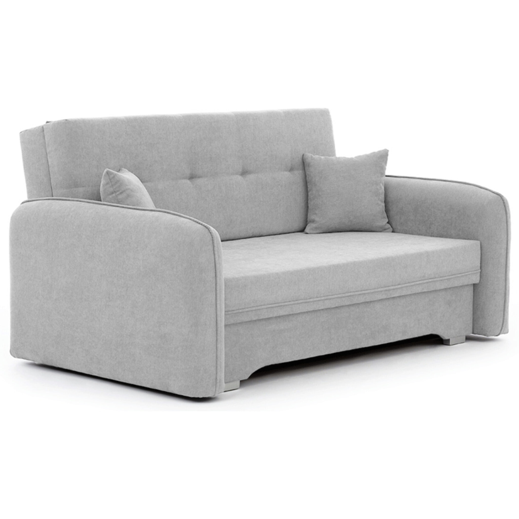 Michelle - canapé droit 3 places convertible avec coffre en velours - Gris clair