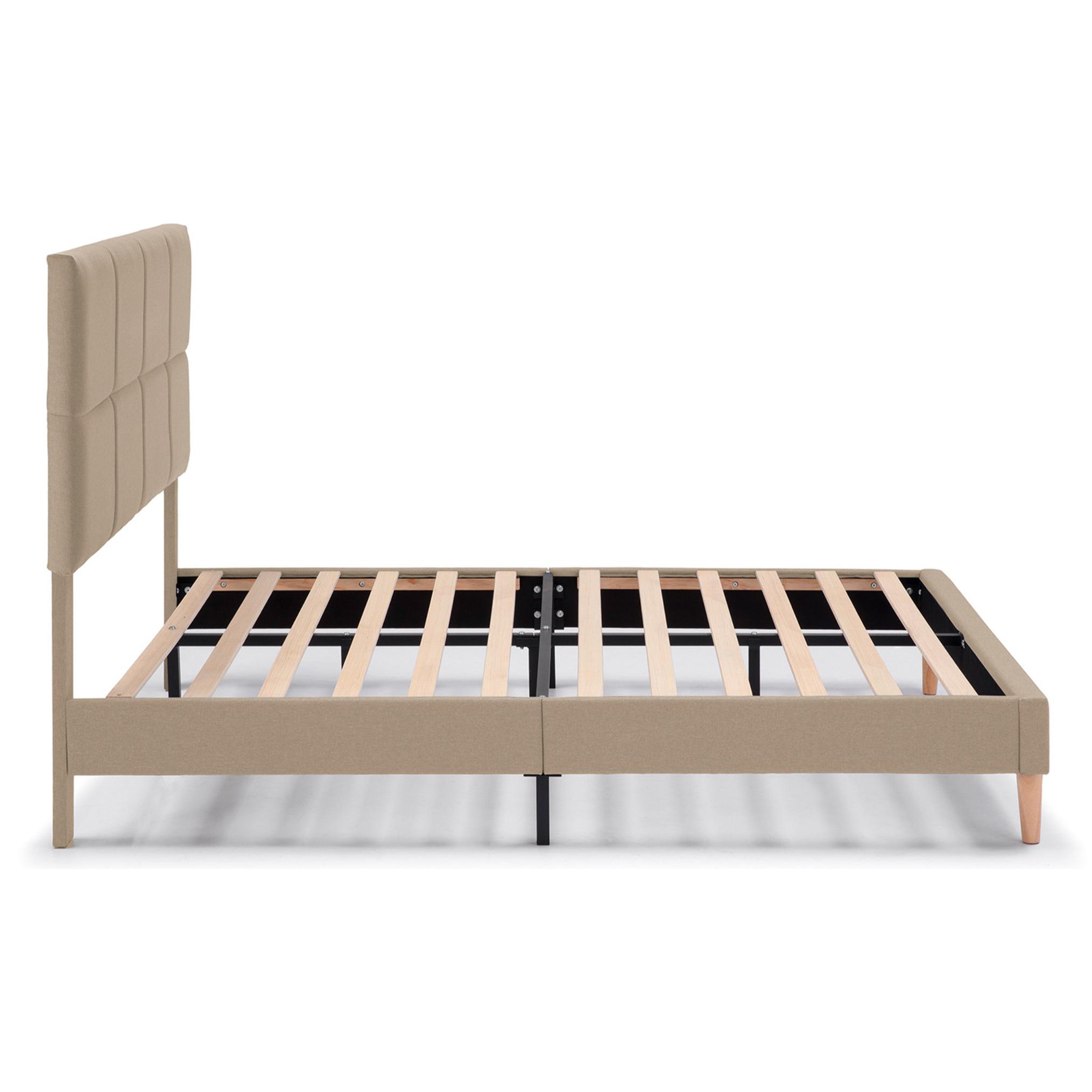 Estructura de cama tapizada Silvi de 30 cm Beige