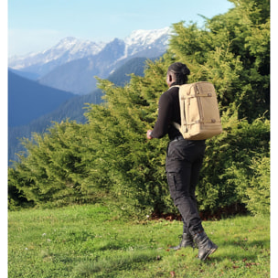 Sac à dos en tissu beige