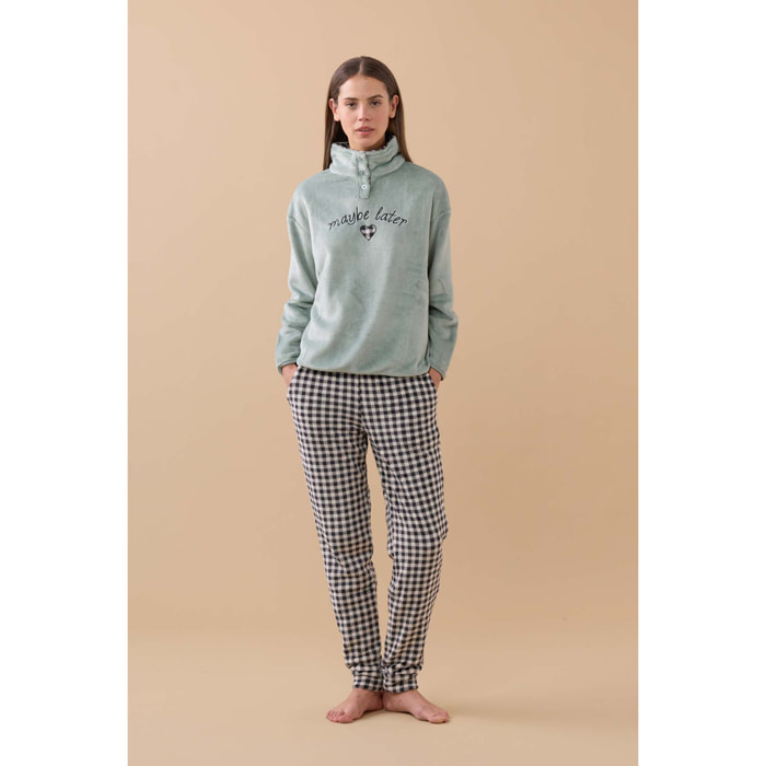 Pigiama donna maybe in coral con collo tre bottoni Noidinotte