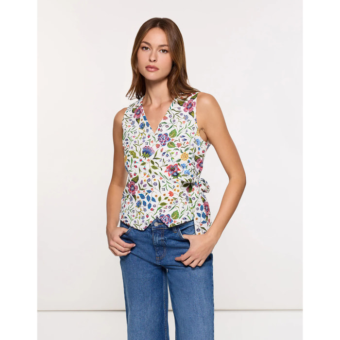 Top Chaleco Blanco - Meredit