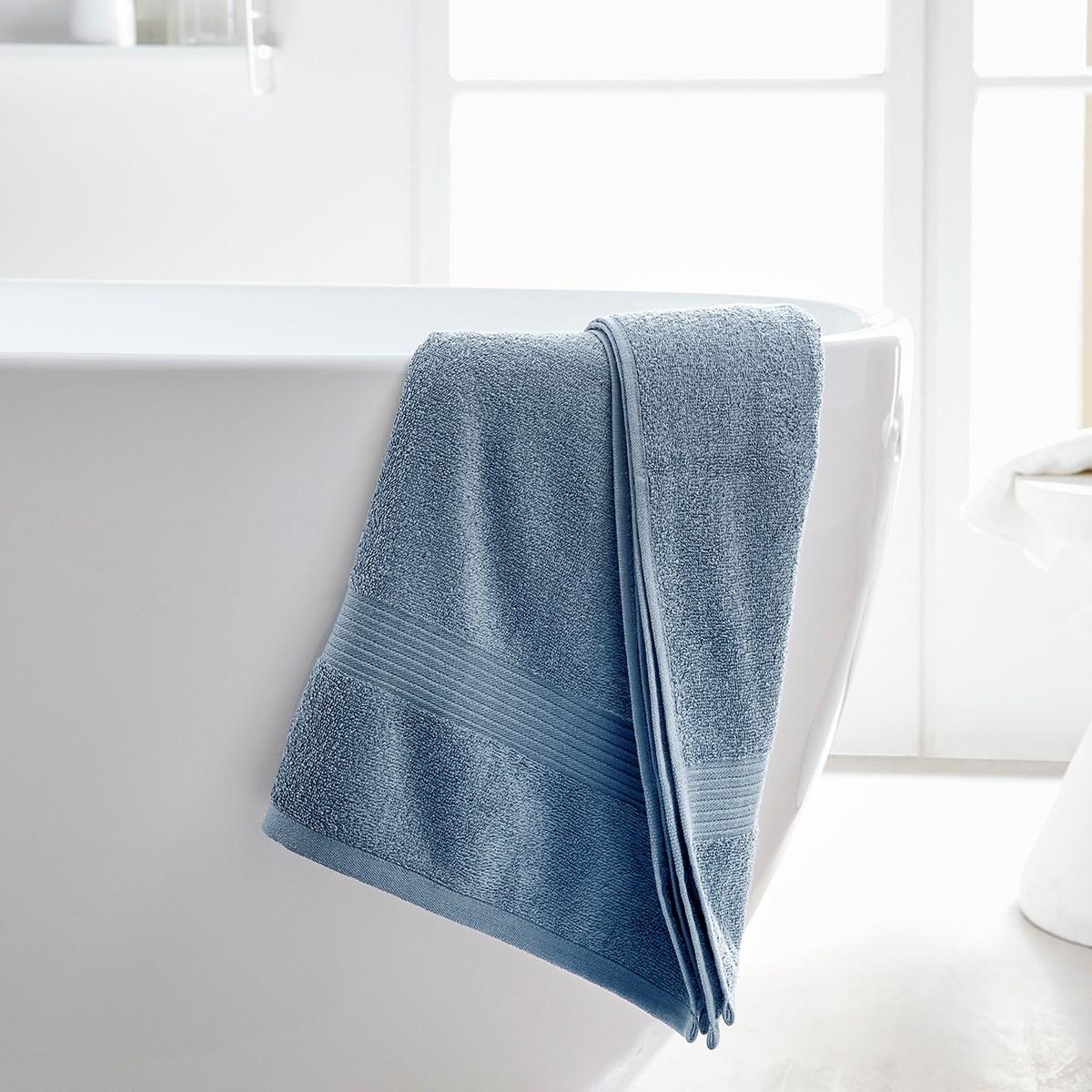 Maxi drap de bain uni ESSENTIAL bleu ardoise