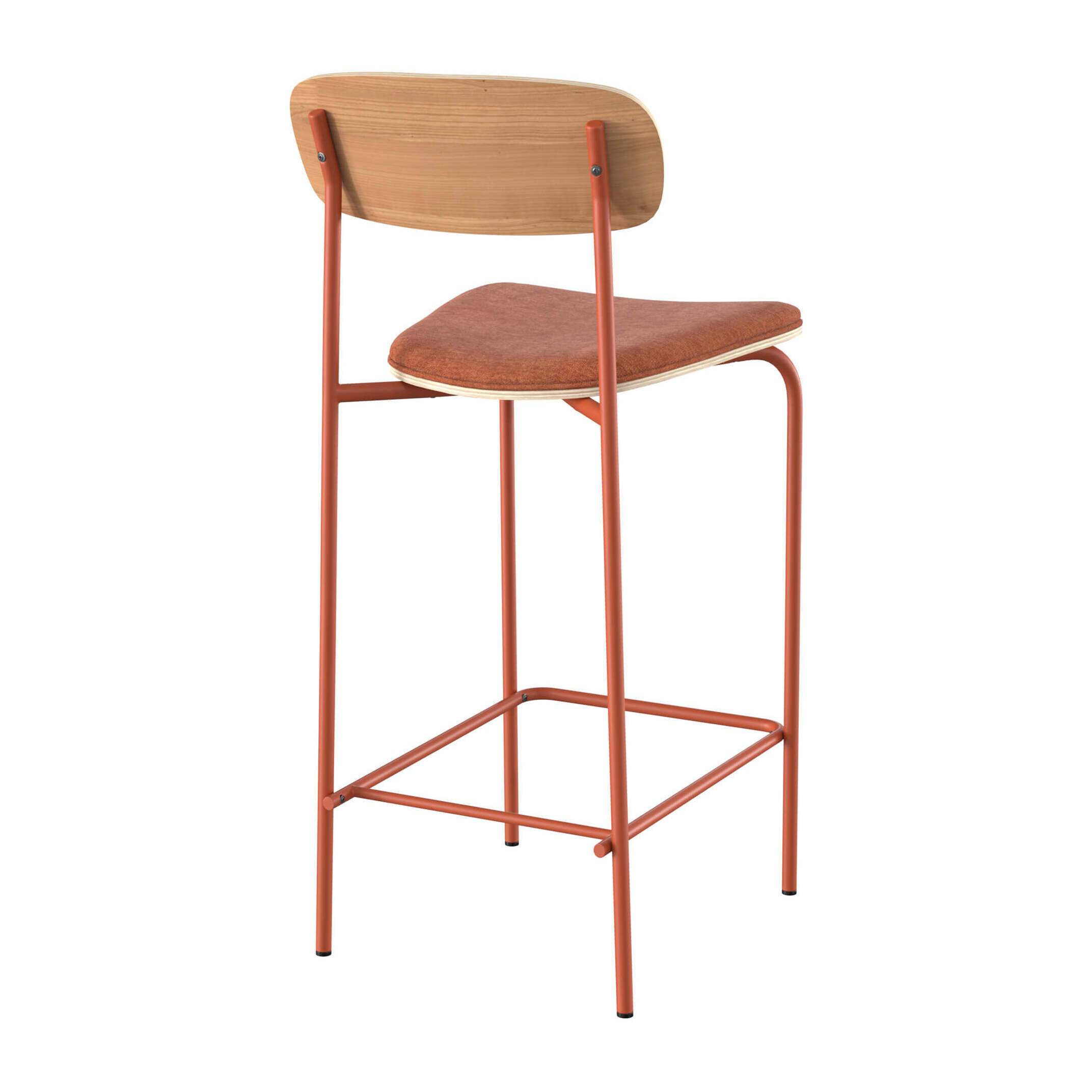 Lot de 2 chaises pour îlot central en tissu terracotta 65 cm - Alba