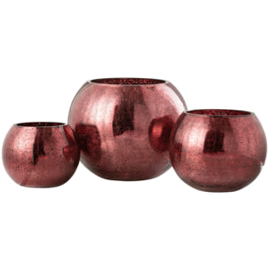 J-Line photophore Boule Craquelé - verre - rose - large