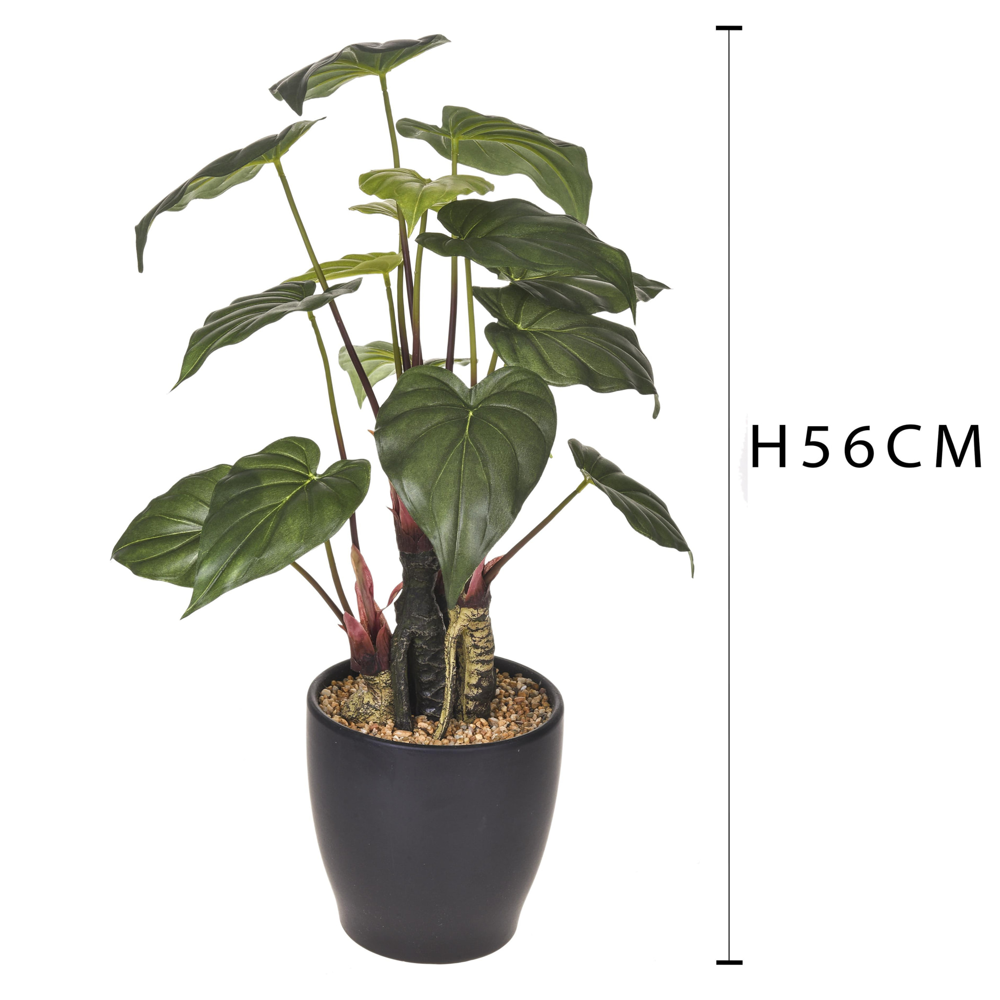 Anthirium Con Vaso. Altezza 56 Cm - Pezzi 1 - 34X56X34cm - Colore: Altro - Bianchi Dino - Piante Artificiali