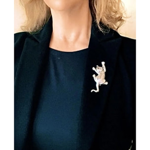 Broche Gato plata 925 10µ envejecido
