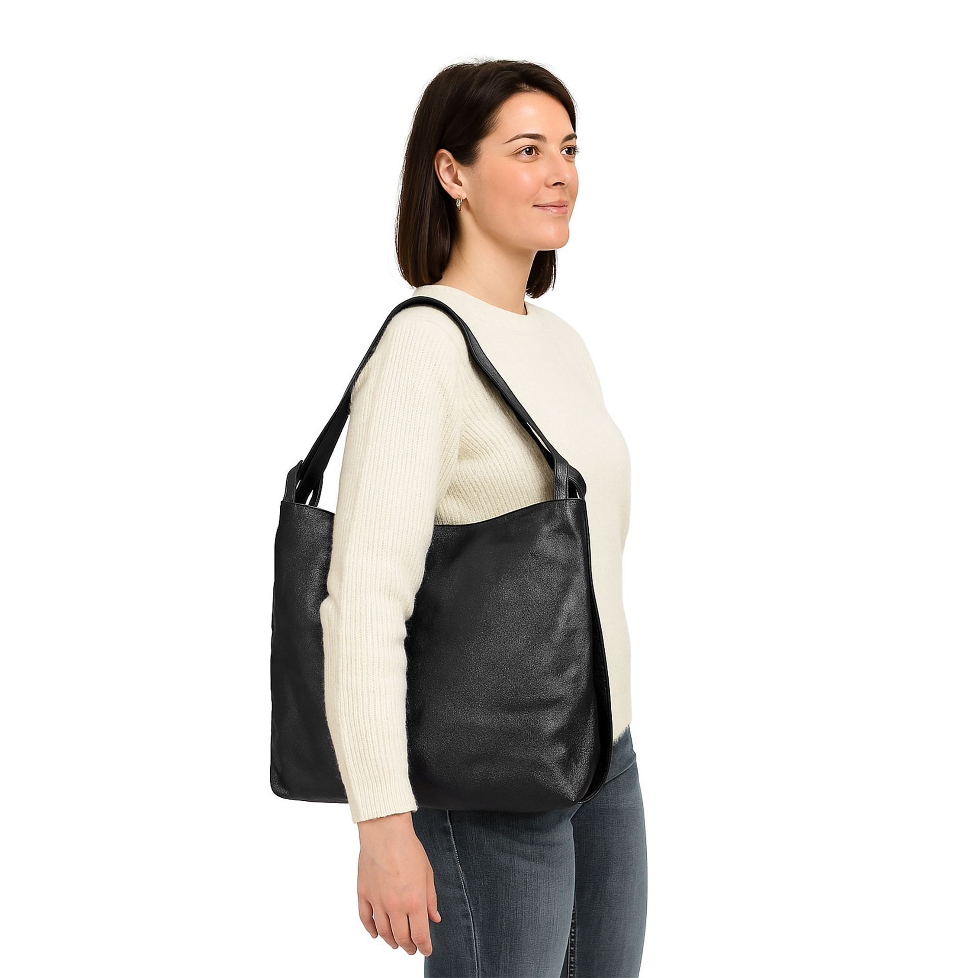 Borsa a mano da donna Made in Italy - Modello Edera Elite - 100% pelle - 37.0 x 37.0 x 9.0 cm