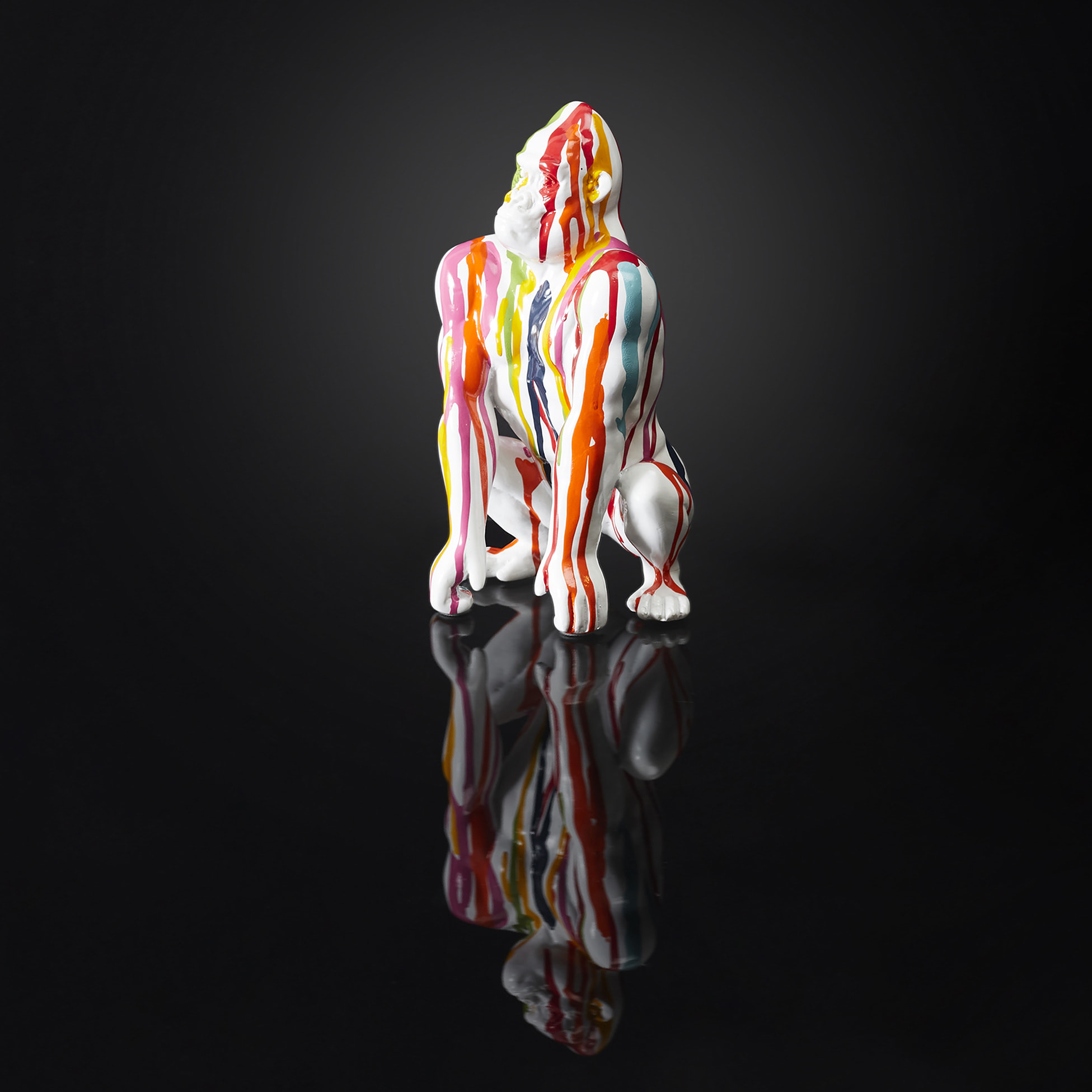 Gorille Deco Blanc Rainbow 24cm