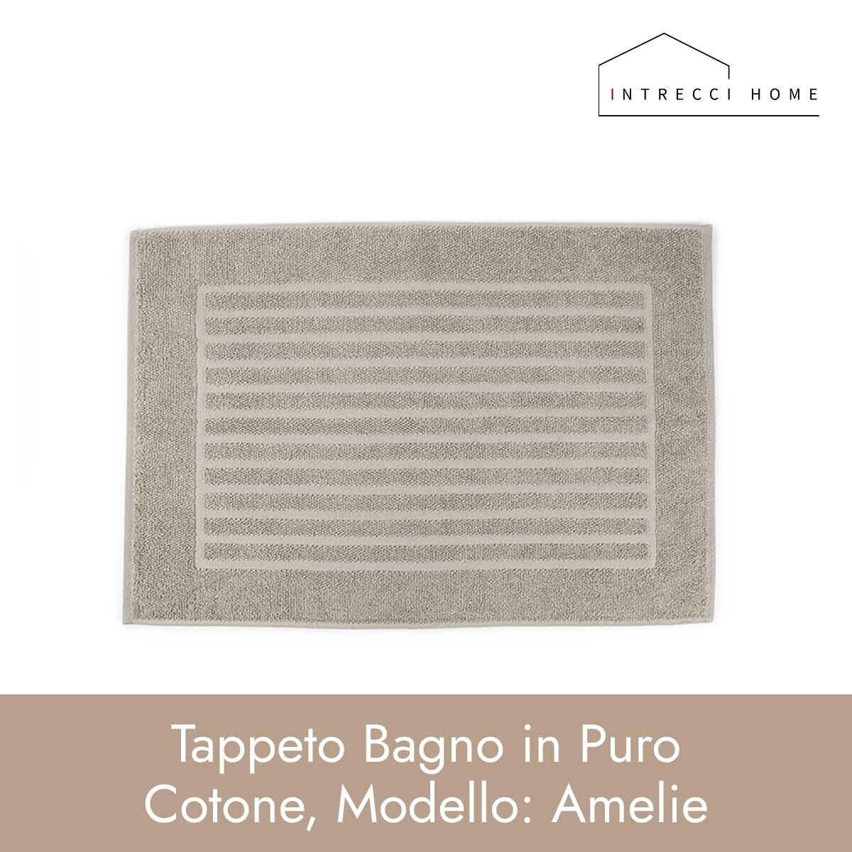 INTRECCI HOME Tappeto Bagno, in Puro Cotone 700 g, , Morbidezza Extra, Assorbenza Superiore, Elegante e Durevole
