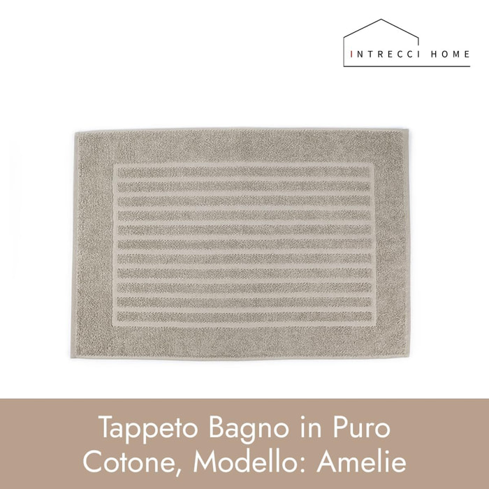 INTRECCI HOME Tappeto Bagno, in Puro Cotone 700 g, , Morbidezza Extra, Assorbenza Superiore, Elegante e Durevole