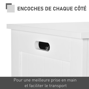 Coffre malle de rangement 81L x 40l x 46H cm MDF blanc